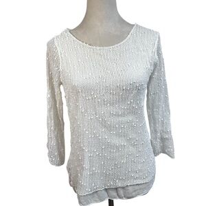 Made in Italy Cotton Gauze Popcorn Texture Cream Top Boho Cottagecore Coastal